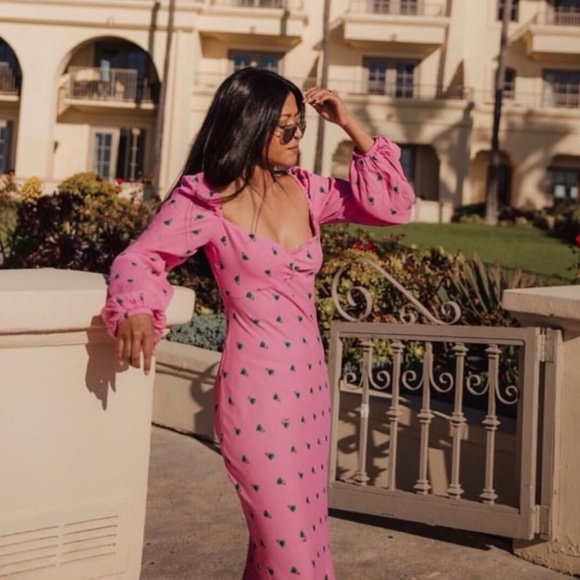 AFRM pink trixie midi dress XS - Picture 2 of 3